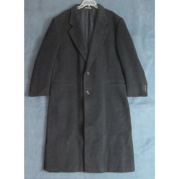Vintage Andrew Fezza Overcoat Mens Size 44R Gray Wool Blend Old Money Lux Italy - Picture 1 of 7